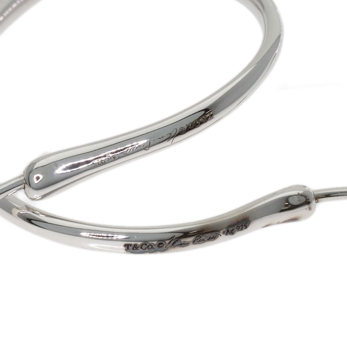 TIFFANY&Co. Open heart hoop earring Silver Ladies [Used]