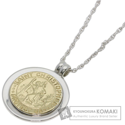 TIFFANY&Co. Saint Christopher Coin Necklace Silver 18K Yellow GoldLadies [Used]
