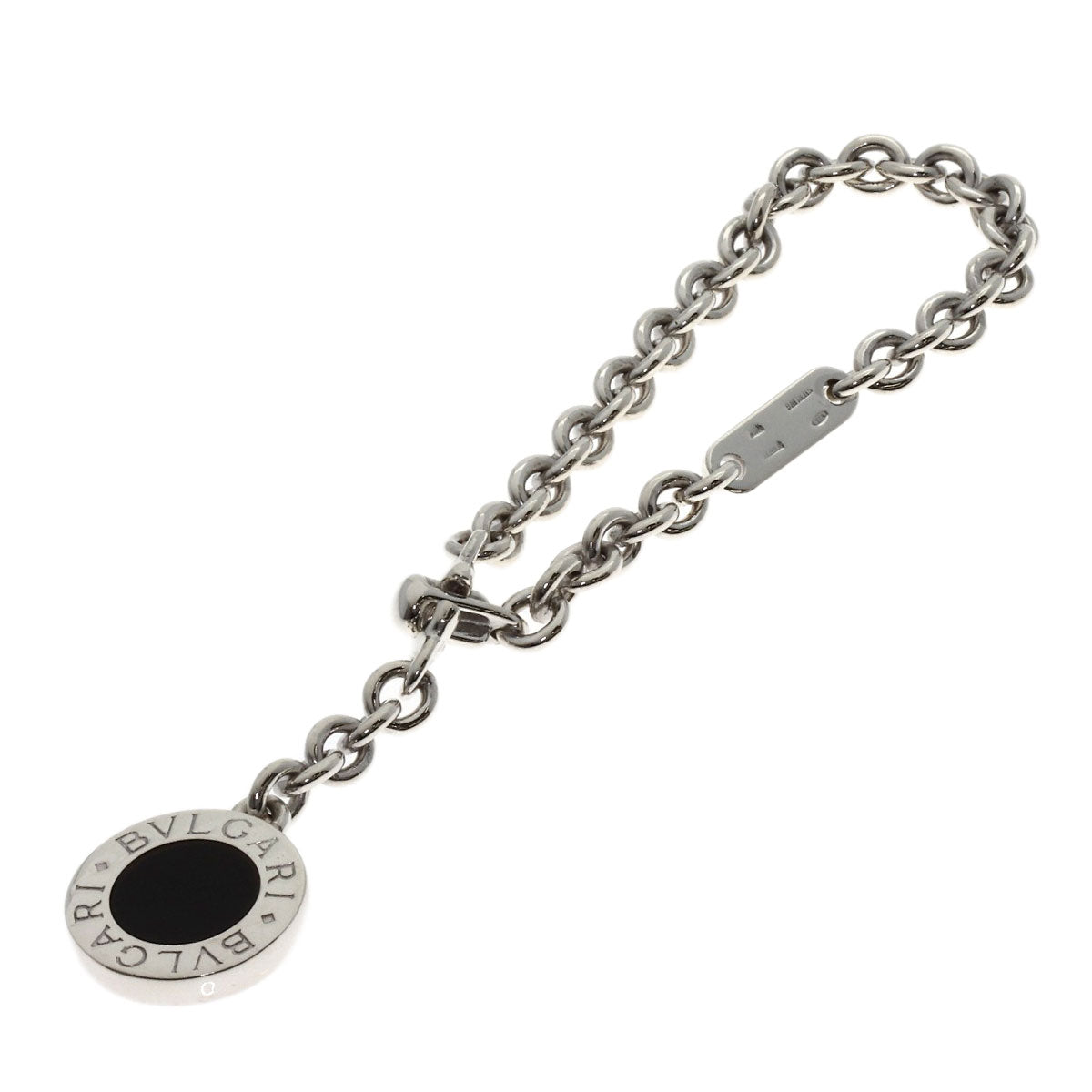 BVLGARI BVLGARI BVLGARI Onyx key ring Silver Ladies [Used]