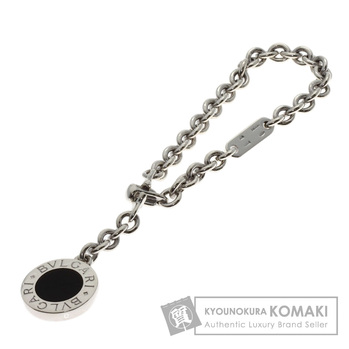 BVLGARI BVLGARI BVLGARI Onyx key ring Silver Ladies [Used]