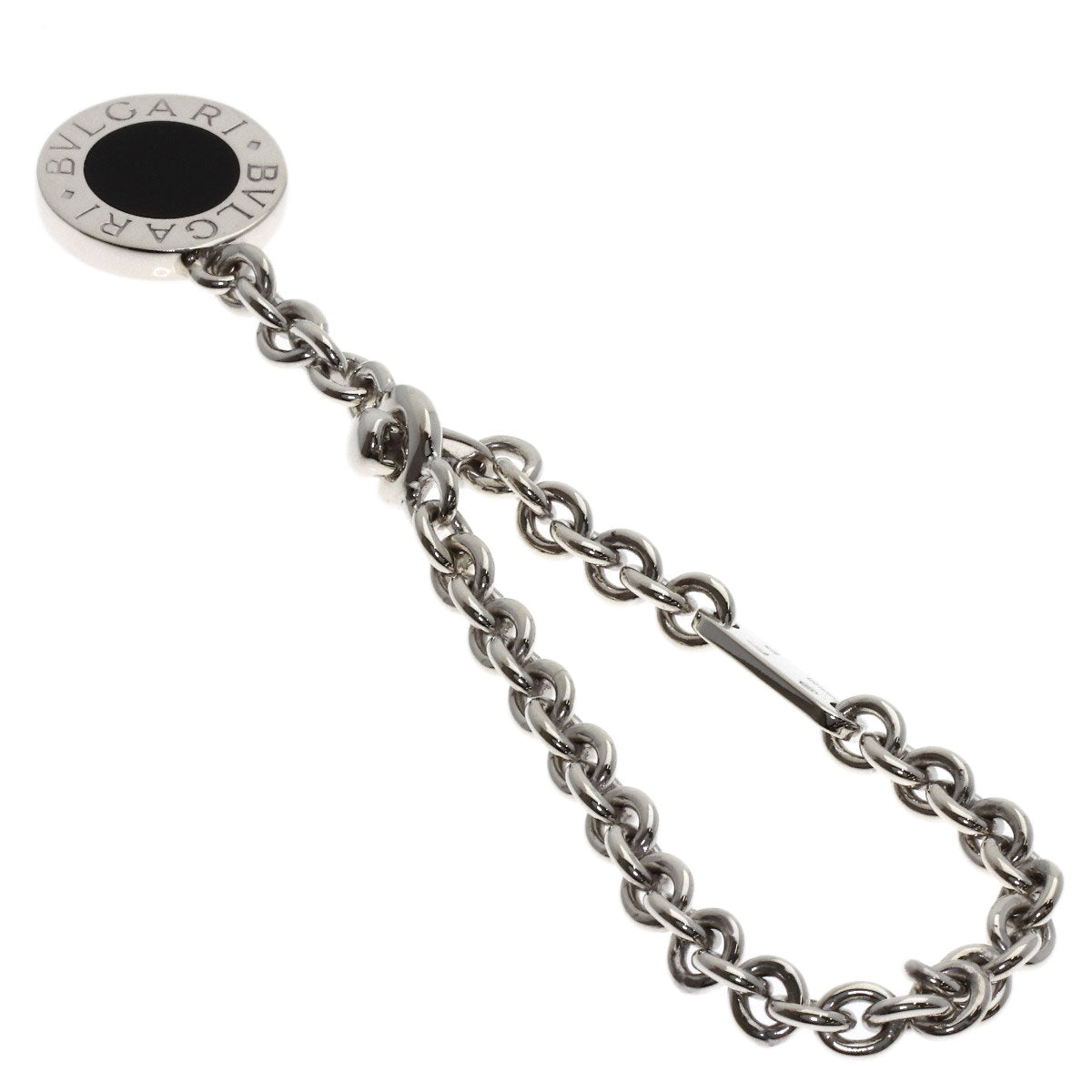 BVLGARI BVLGARI BVLGARI Onyx key ring Silver Ladies [Used]
