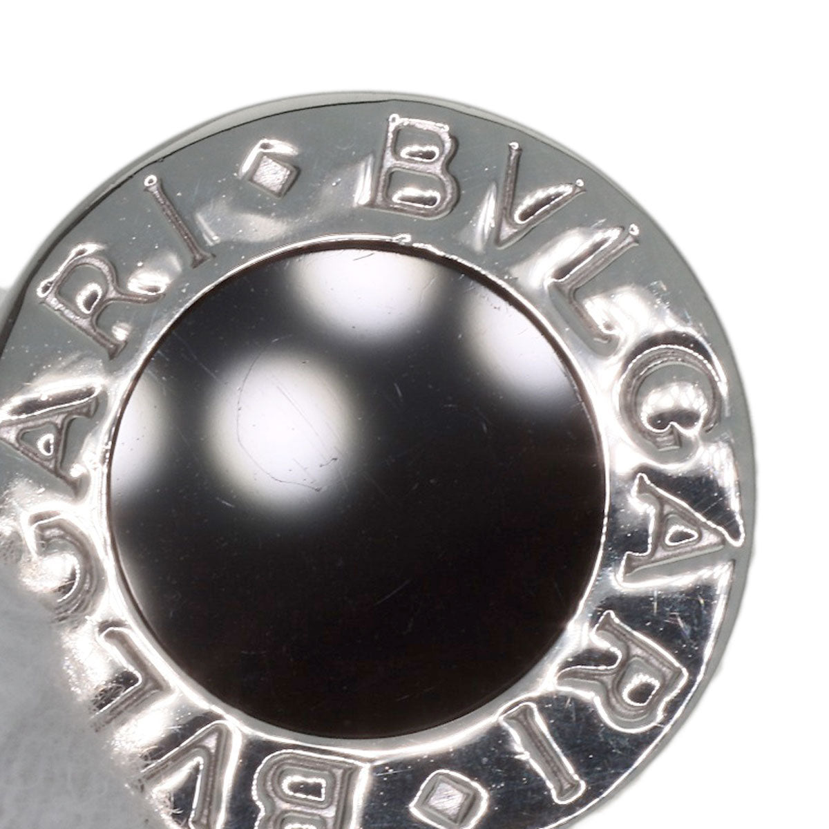 BVLGARI BVLGARI BVLGARI Onyx key ring Silver Ladies [Used]