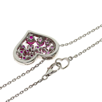 Ponte Vecchio Heart color stone Necklace Silver Ladies [Used]