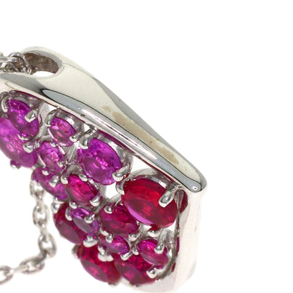 Ponte Vecchio Heart color stone Necklace Silver Ladies [Used]
