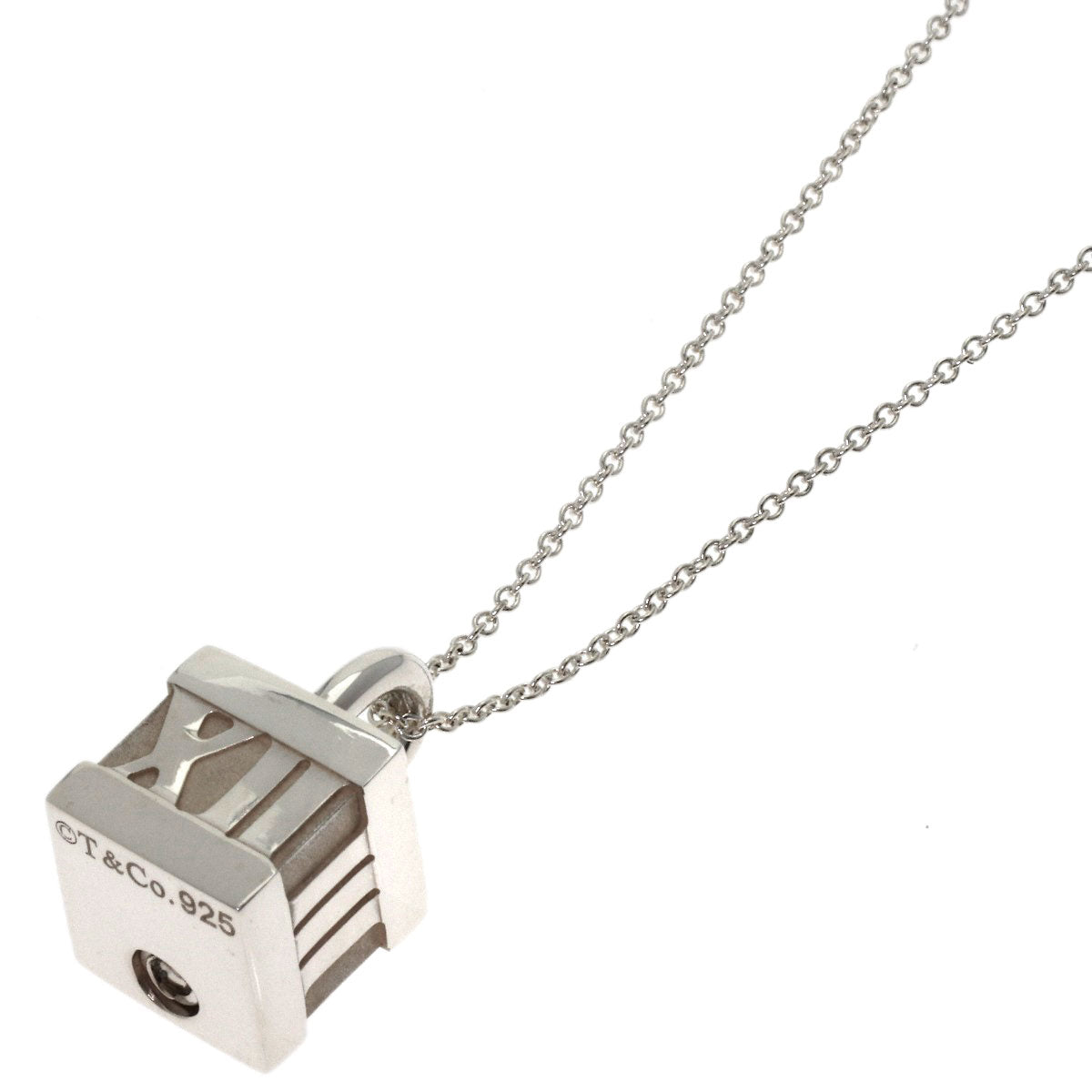 TIFFANY&Co. Atlas cube Necklace Silver Ladies [Used]
