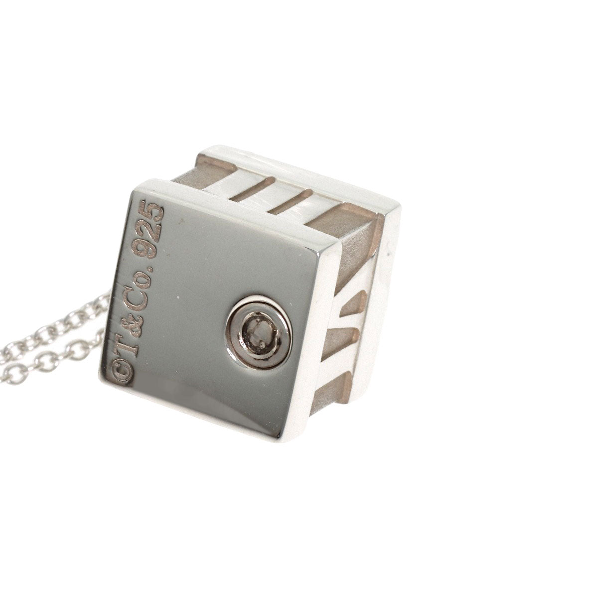 TIFFANY&Co. Atlas cube Necklace Silver Ladies [Used]