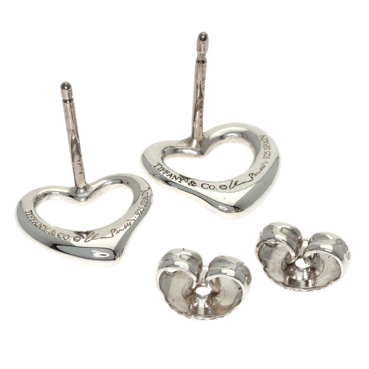 TIFFANY&Co. Open heart earring Silver K14WGLadies [Used]