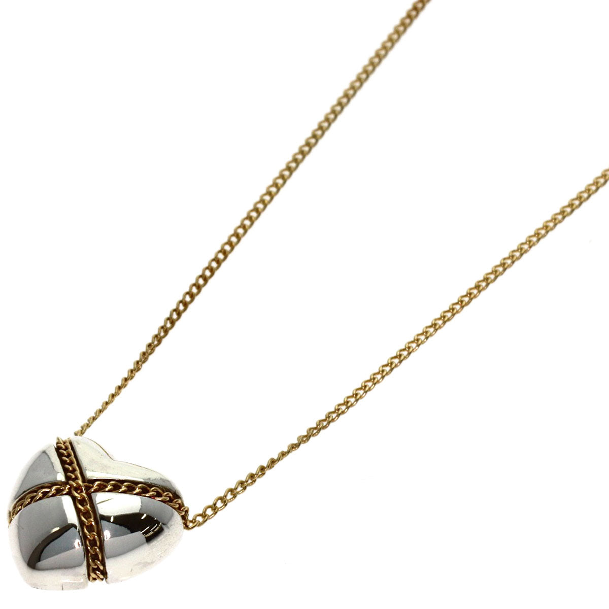 TIFFANY&Co. Chain cross heart Necklace Silver K14 Yellow GoldLadies [Used]