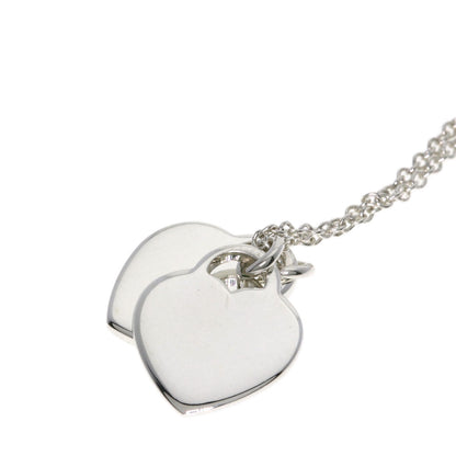 TIFFANY&Co. Double Heart Enamel Necklace Silver Ladies [Used]