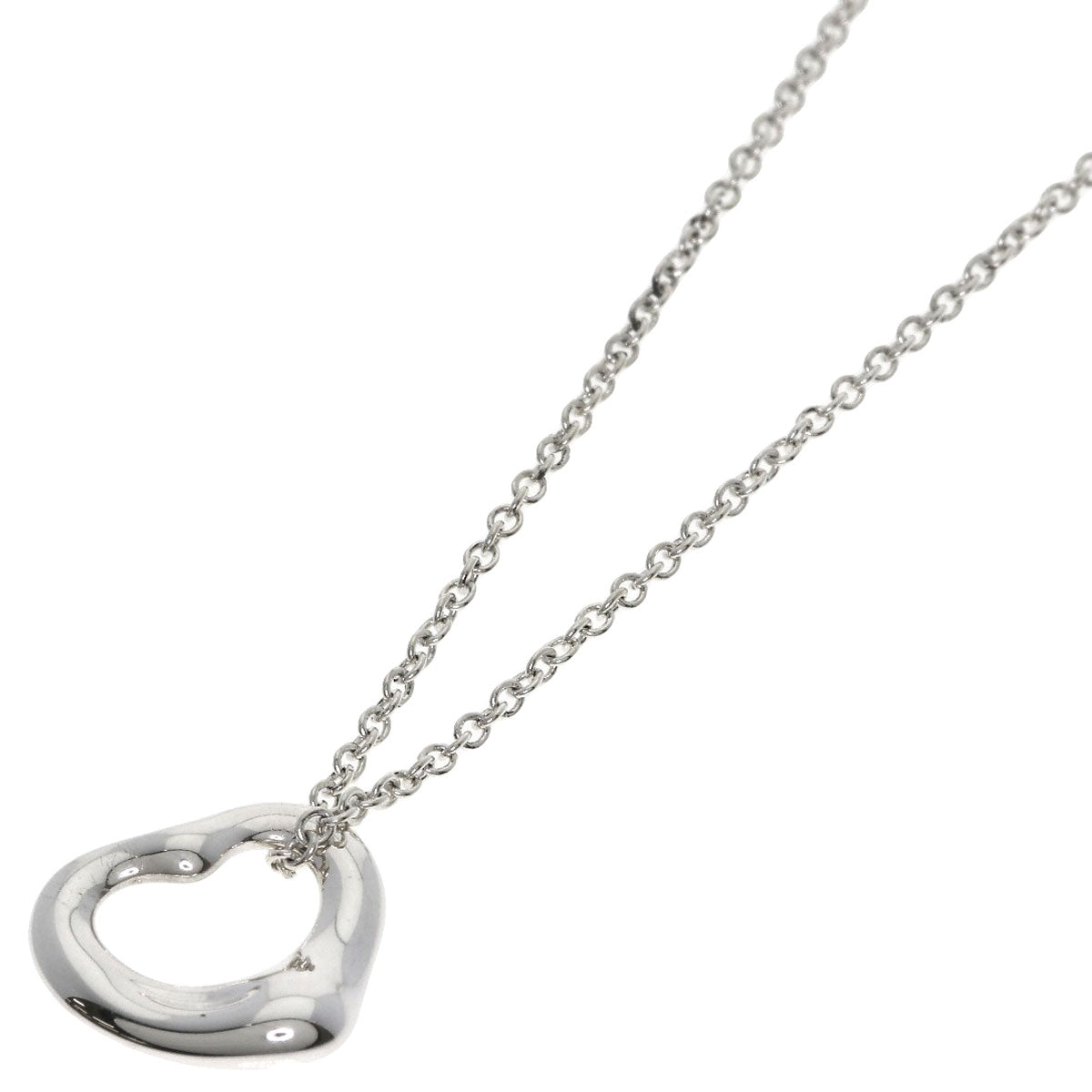 TIFFANY&Co. Open heart Necklace Silver Ladies [Used]