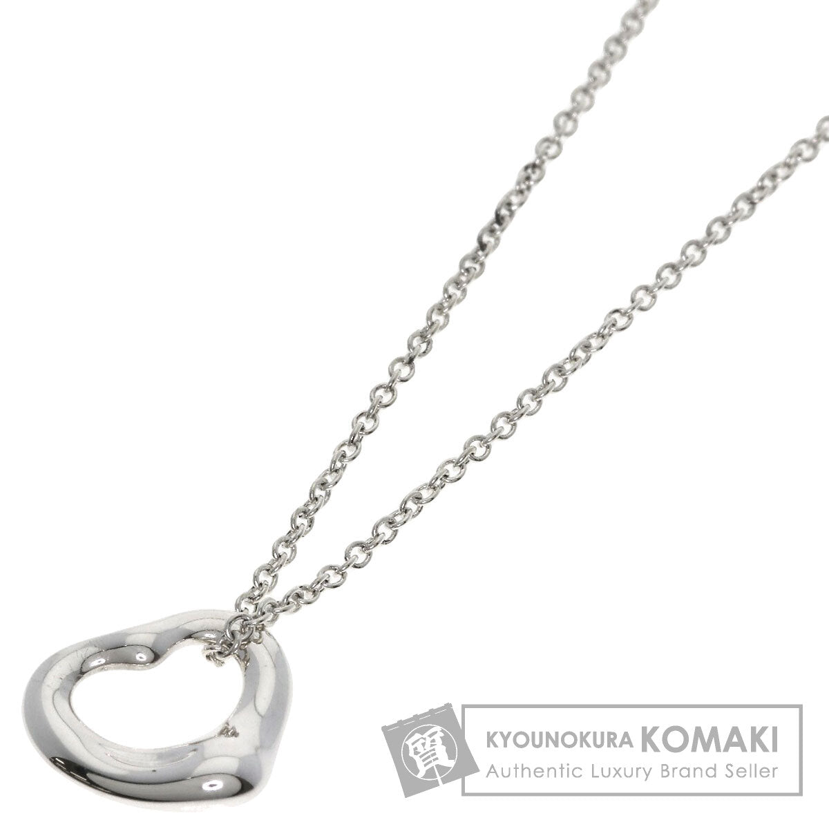 TIFFANY&Co. Open heart Necklace Silver Ladies [Used]