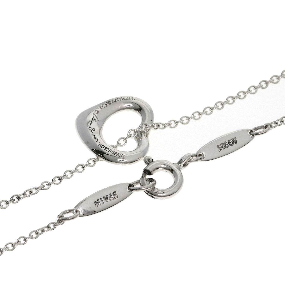 TIFFANY&Co. Open heart Necklace Silver Ladies [Used]