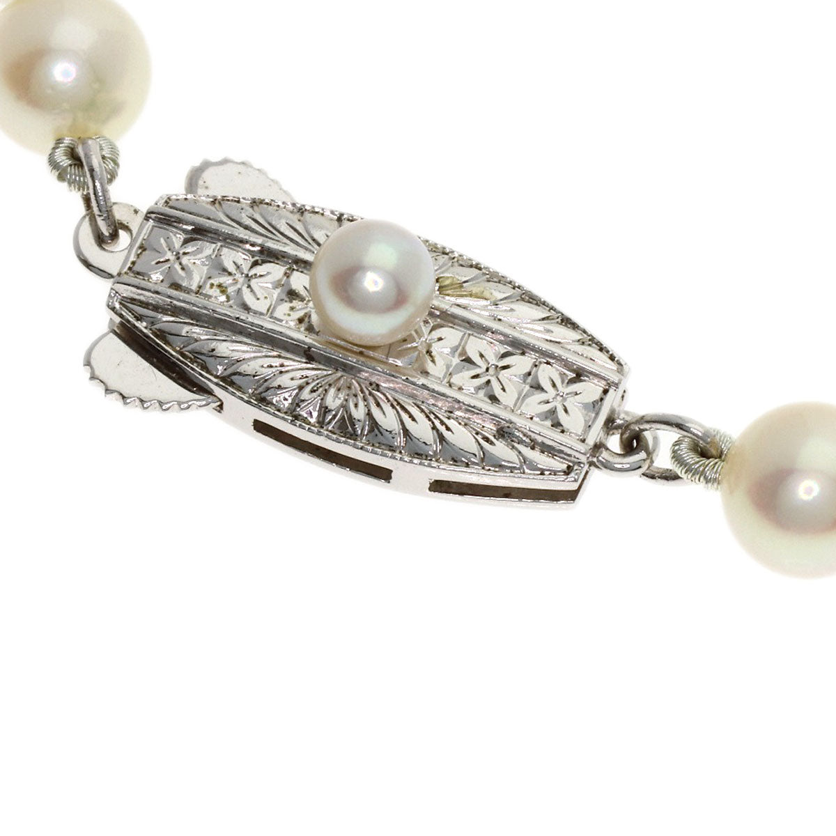 MIKIMOTO Pearl Pearl Earring 2-piece set Necklace Silver Ladies [Used]