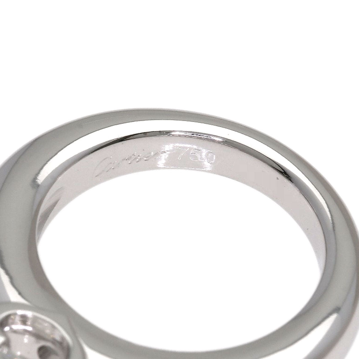 CARTIER Cartier C de Cartier Diamond #45 Ring K18 White Gold Ladies [Used]