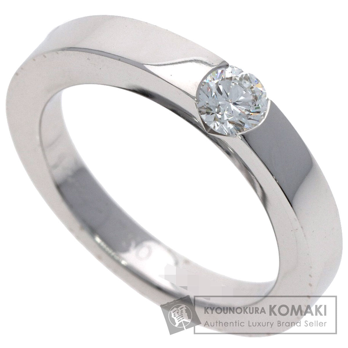 CARTIER Date with Diamond #49 Ring K18 White Gold Ladies [Used]