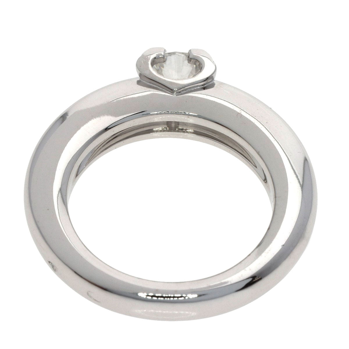 CARTIER C de Cartier Diamond #45 Ring K18 White Gold Ladies [Used]