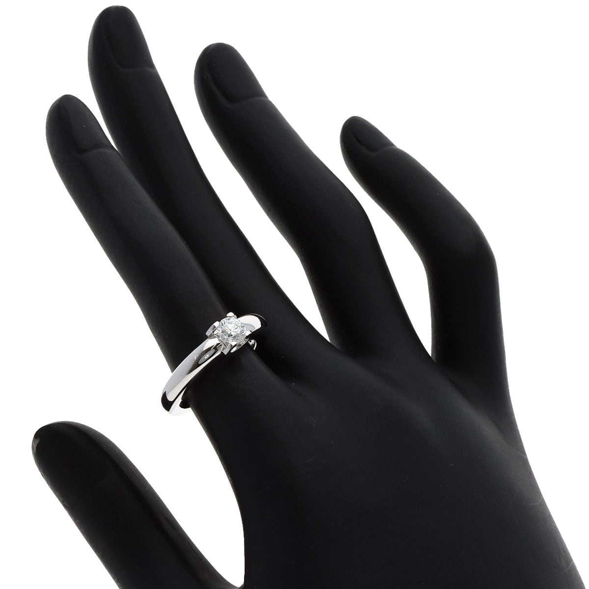 CARTIER C de Cartier Diamond #50 Ring K18 White Gold Ladies [Used]