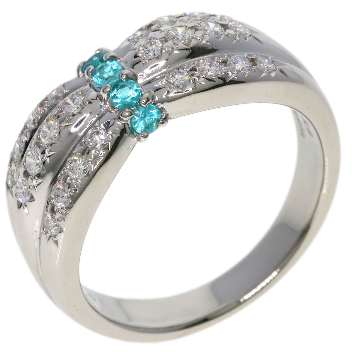TASAKI Paraiba tourmaline Diamond Ring Platinum PT900 Ladies [Used]