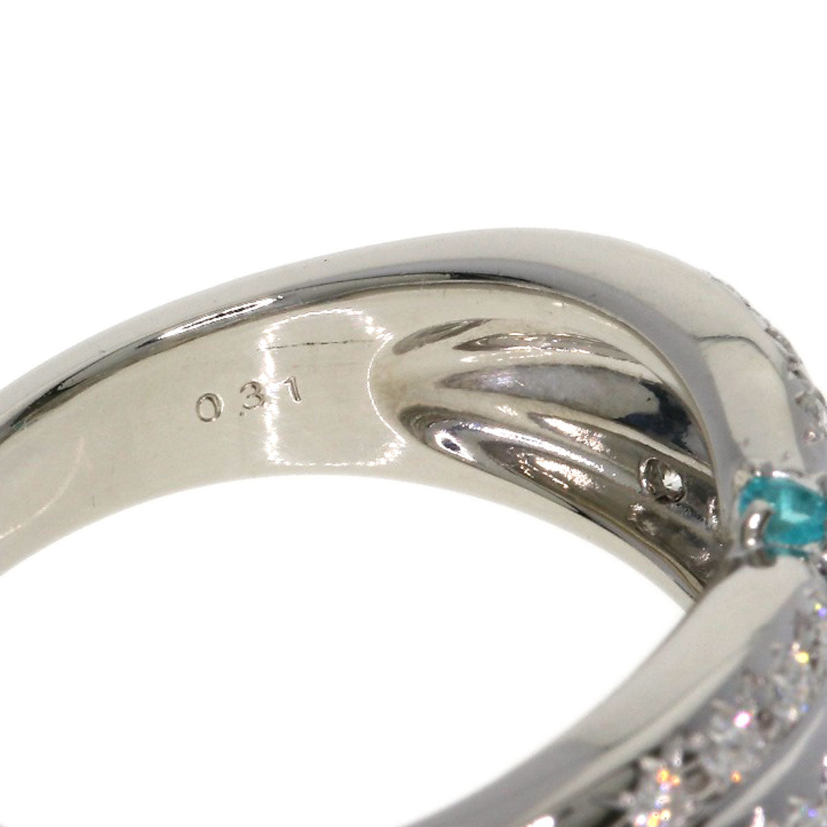 TASAKI Paraiba tourmaline Diamond Ring Platinum PT900 Ladies [Used]