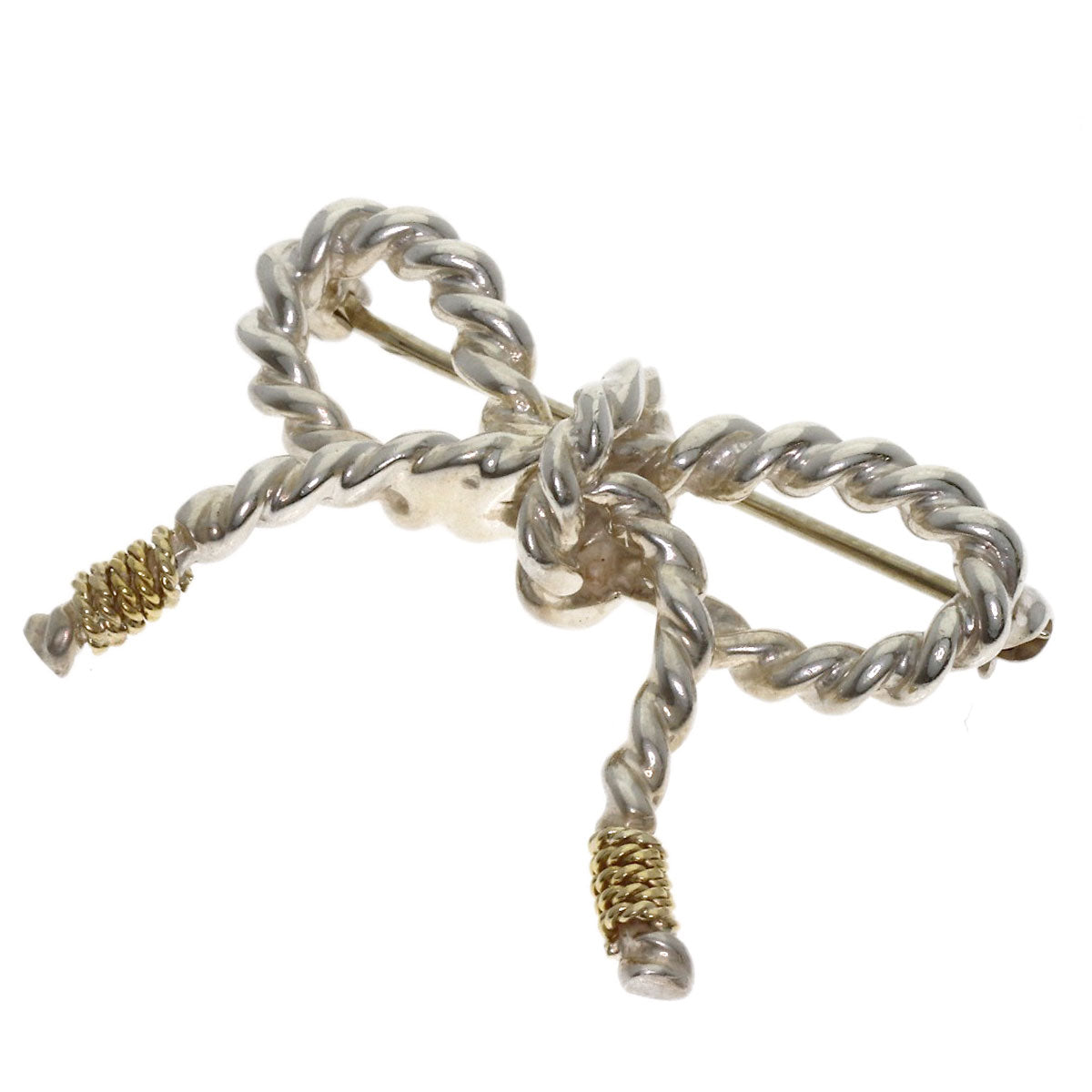 TIFFANY&Co. Twist ribbon Brooch Silver 18K Yellow GoldLadies [Used]