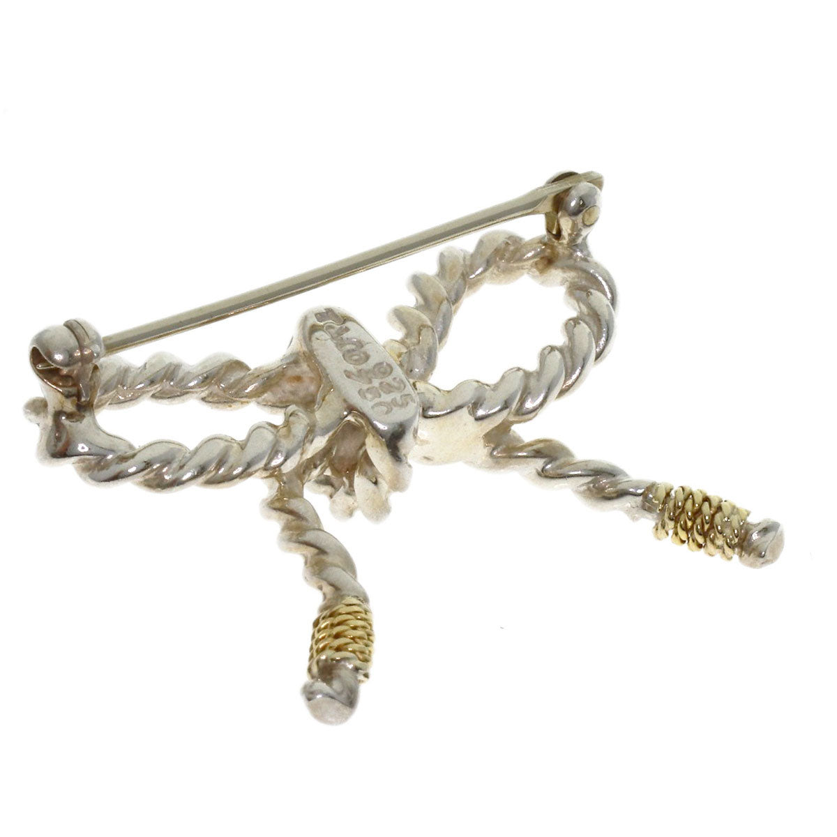 TIFFANY&Co. Twist ribbon Brooch Silver 18K Yellow GoldLadies [Used]