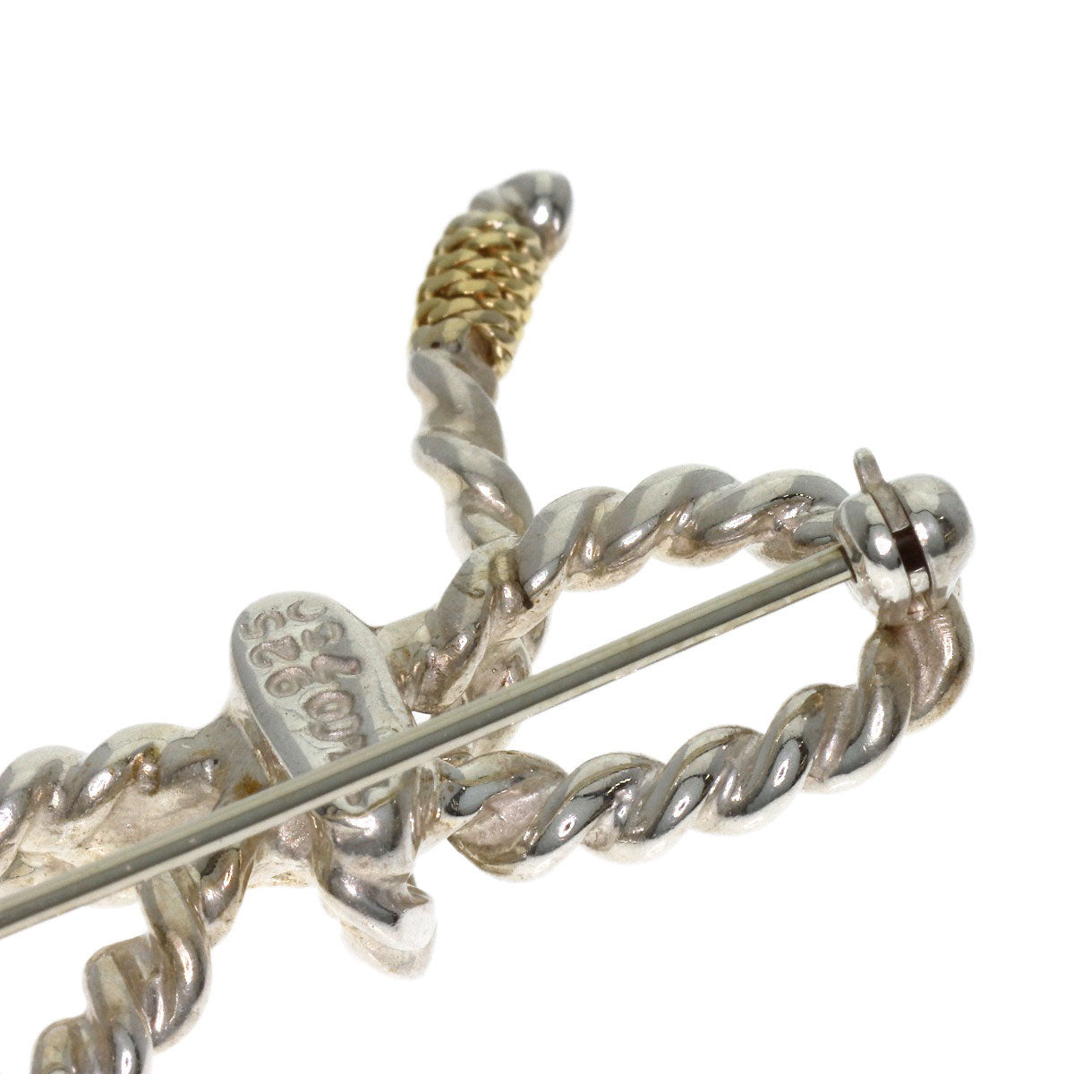 TIFFANY&Co. Twist ribbon Brooch Silver 18K Yellow GoldLadies [Used]
