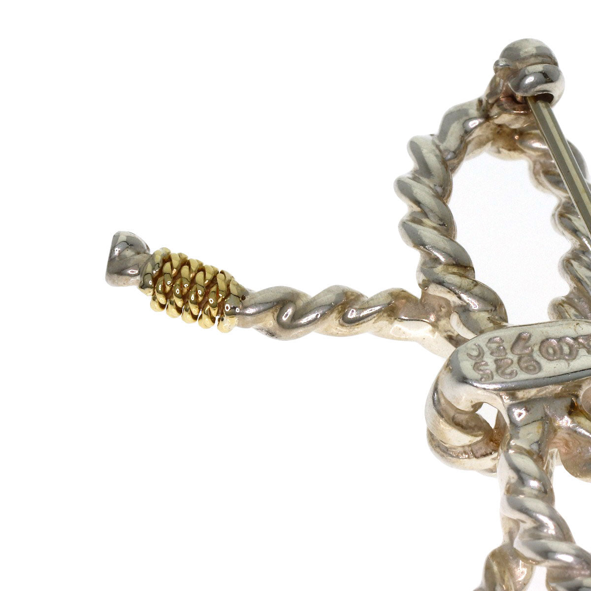TIFFANY&Co. Twist ribbon Brooch Silver 18K Yellow GoldLadies [Used]