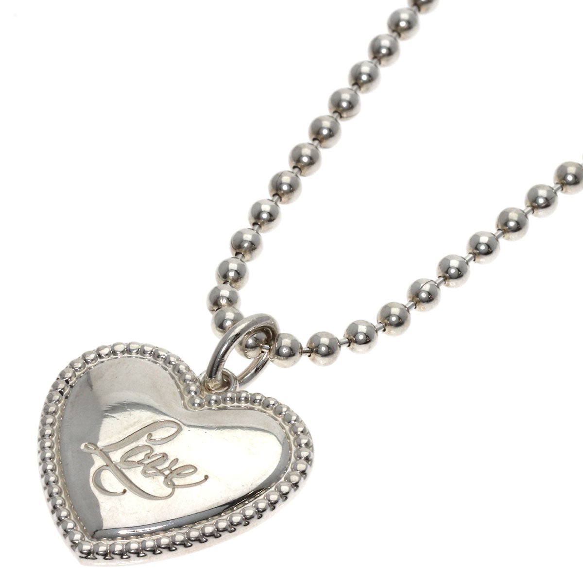 TIFFANY&Co. Heart Love Necklace Silver Ladies [Used]