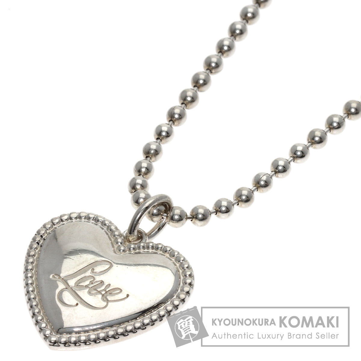 TIFFANY&Co. Heart Love Necklace Silver Ladies [Used]