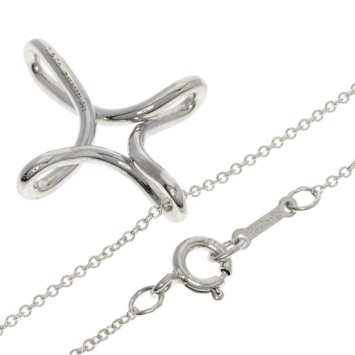 TIFFANY&Co. Open cross Necklace Silver Ladies [Used]