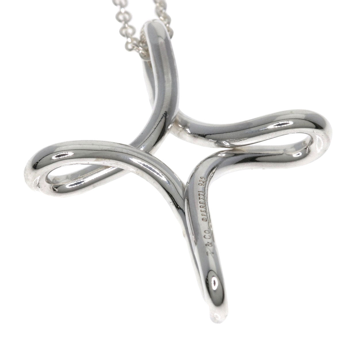 TIFFANY&Co. Open cross Necklace Silver Ladies [Used]