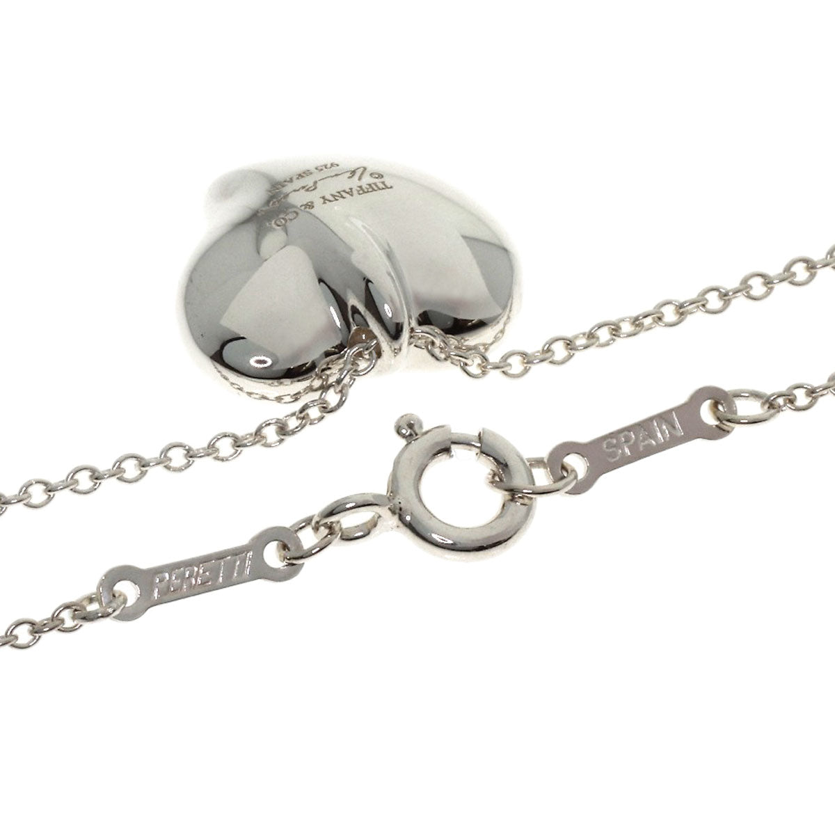 TIFFANY&Co. Curved heart Necklace Silver Ladies [Used]