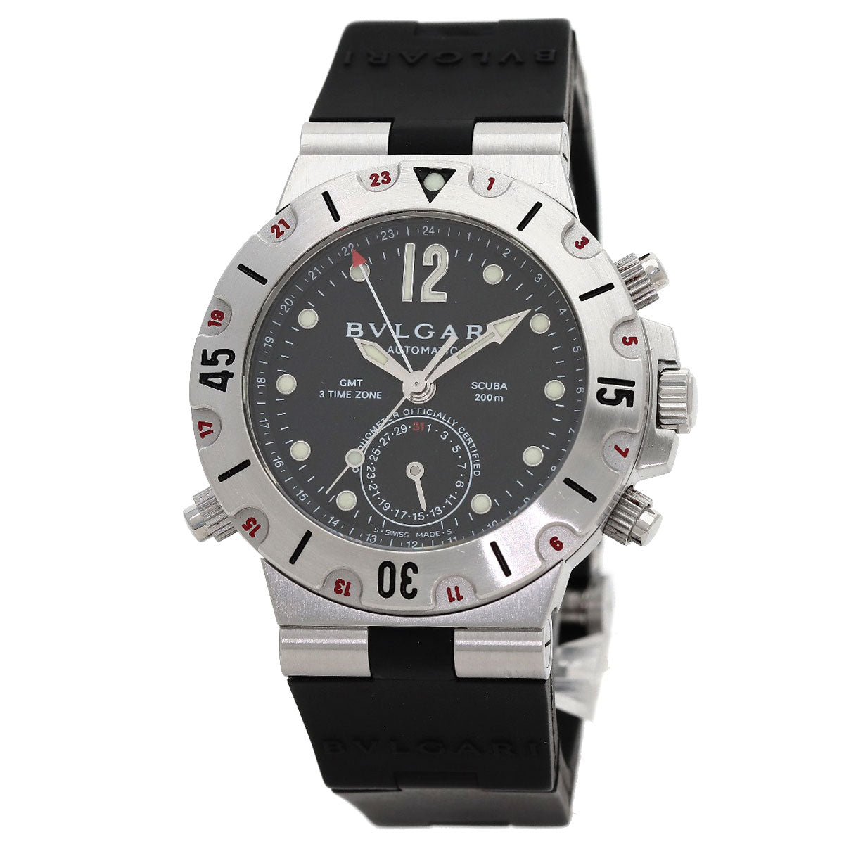 BVLGARI Diagono Scuba Watches SD38S Stainless Steel/Rubber mens