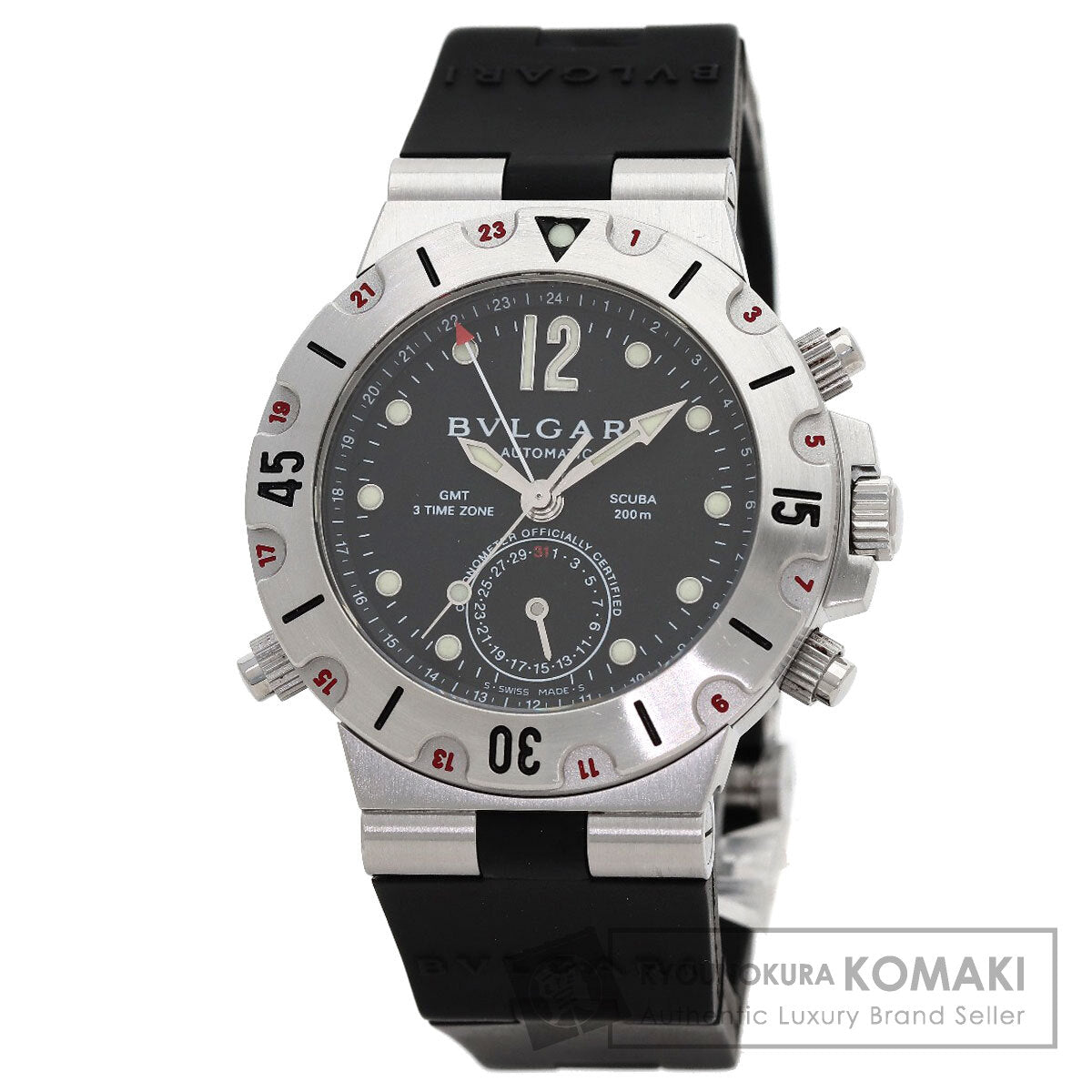 BVLGARI Diagono Scuba Watches SD38S Stainless Steel/Rubber mens
