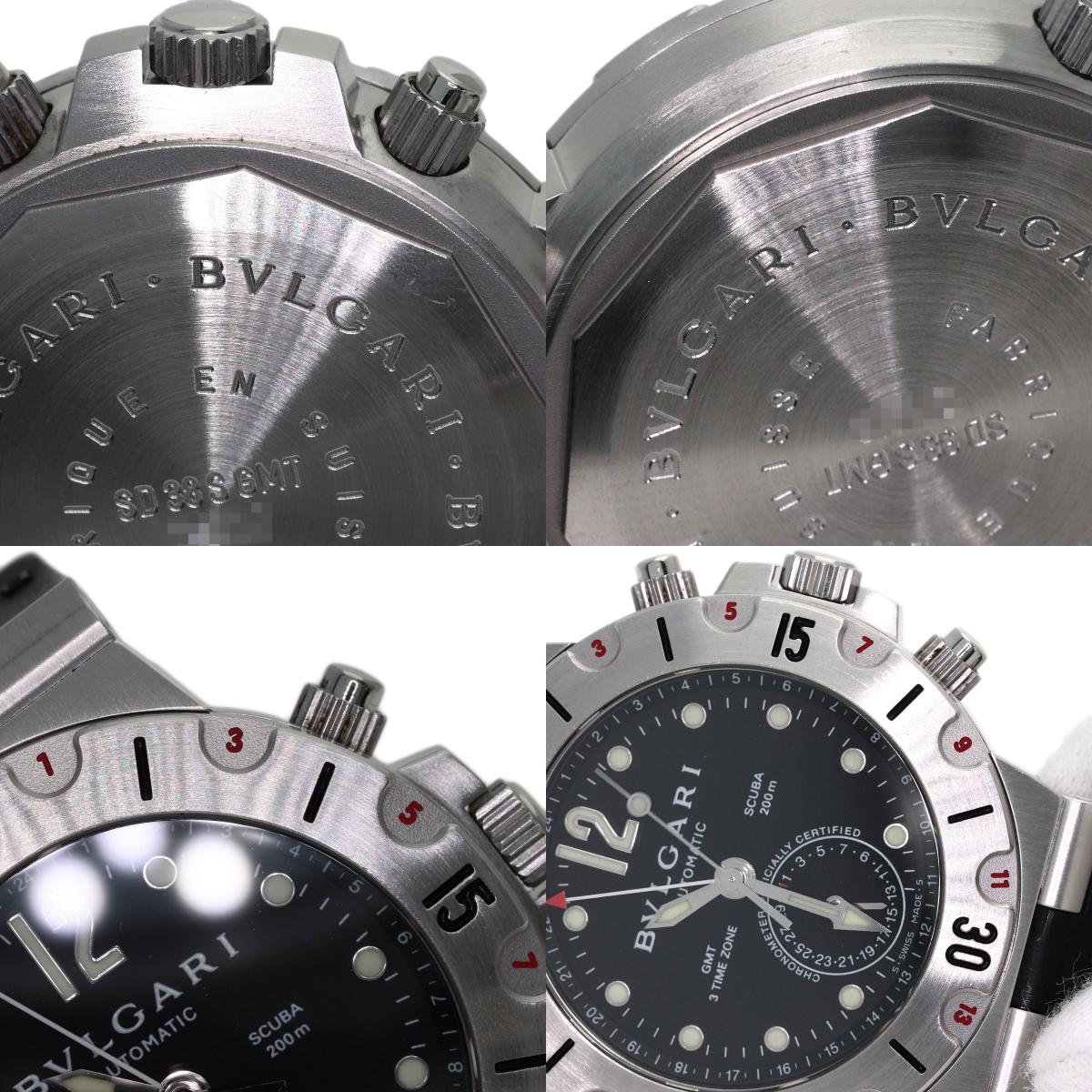 BVLGARI Diagono Scuba Watches SD38S Stainless Steel/Rubber mens