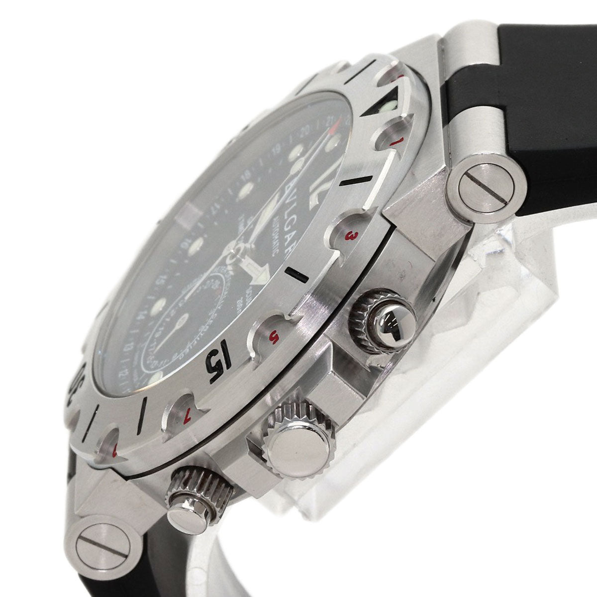 BVLGARI Diagono Scuba Watches SD38S Stainless Steel/Rubber mens