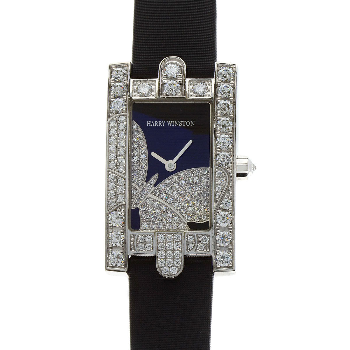 HARRY WINSTON Avenue Night Papillon Watches 310LQW K18 White Gold/Leather Ladies