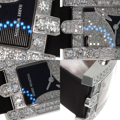 HARRY WINSTON Avenue Night Papillon Watches 310LQW K18 White Gold/Leather Ladies