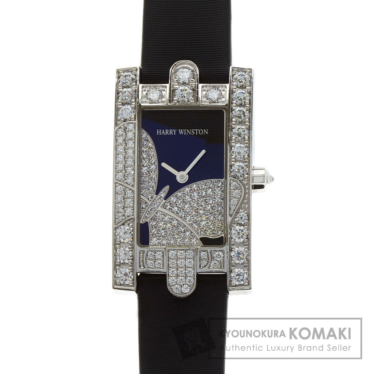 HARRY WINSTON Avenue Night Papillon Watches 310LQW K18 White Gold/Leather Ladies