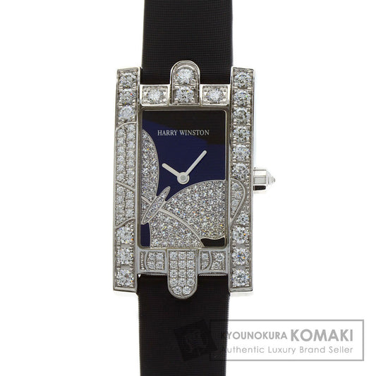 HARRY WINSTON Avenue Night Papillon Watches 310LQW K18 White Gold/Leather Ladies