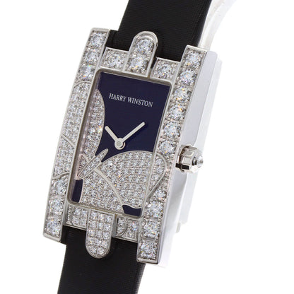 HARRY WINSTON Avenue Night Papillon Watches 310LQW K18 White Gold/Leather Ladies