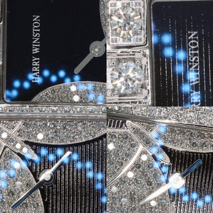 HARRY WINSTON Avenue Night Papillon Watches 310LQW K18 White Gold/Leather Ladies