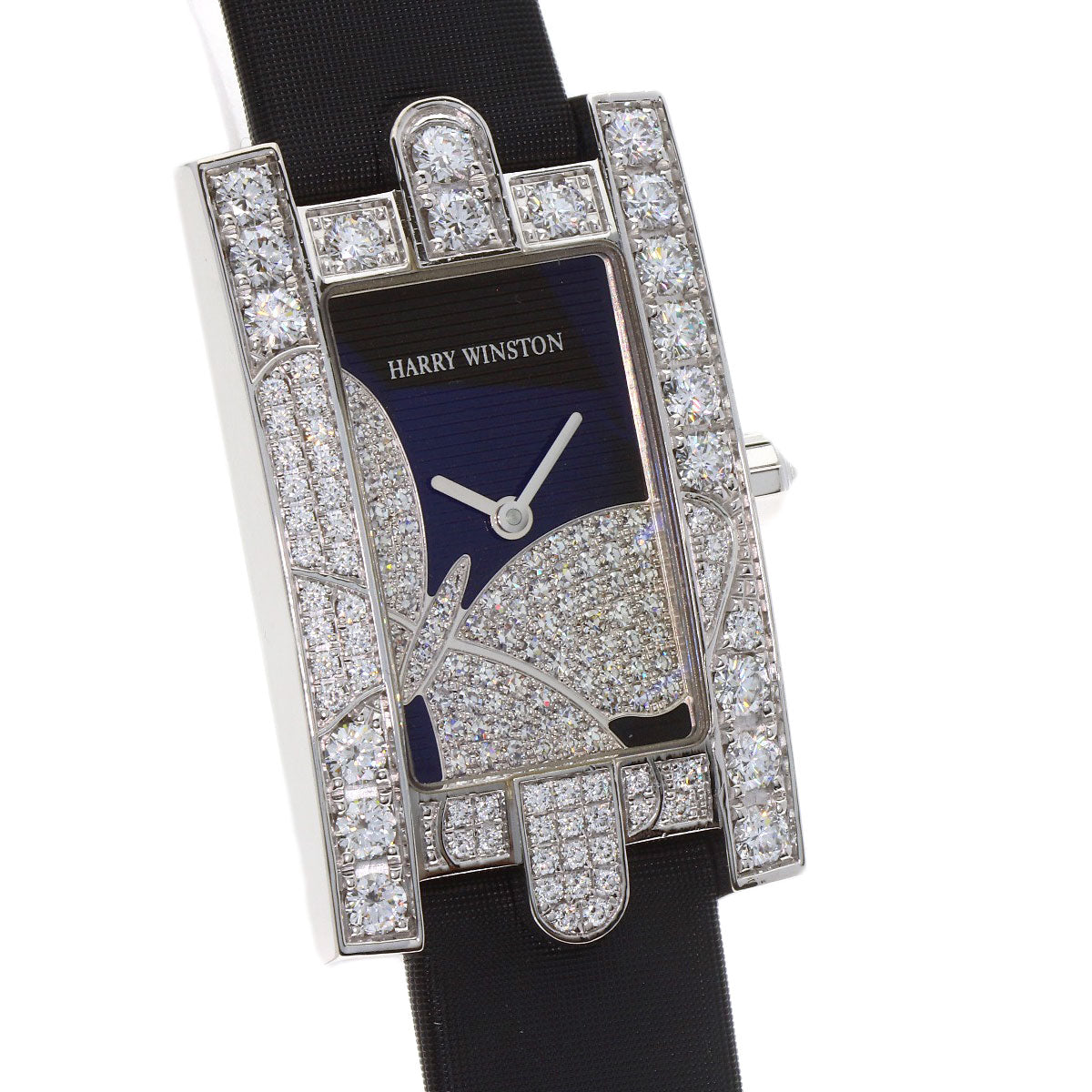 HARRY WINSTON Avenue Night Papillon Watches 310LQW K18 White Gold/Leather Ladies