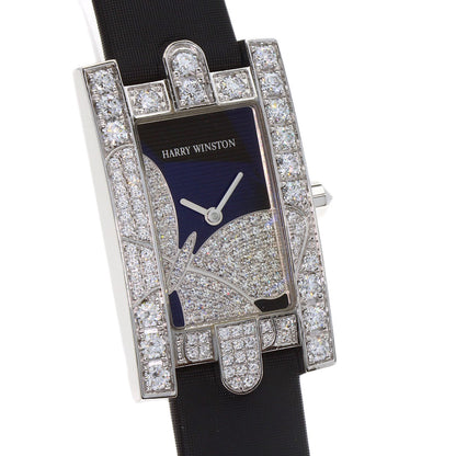 HARRY WINSTON Avenue Night Papillon Watches 310LQW K18 White Gold/Leather Ladies