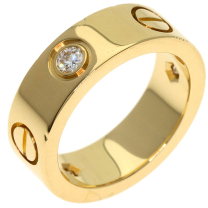 CARTIER love ring half Diamond #46 Ring K18 Yellow Gold Ladies [Used]