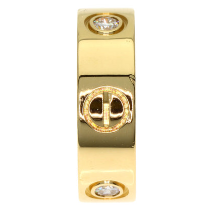 CARTIER love ring half Diamond #46 Ring K18 Yellow Gold Ladies [Used]