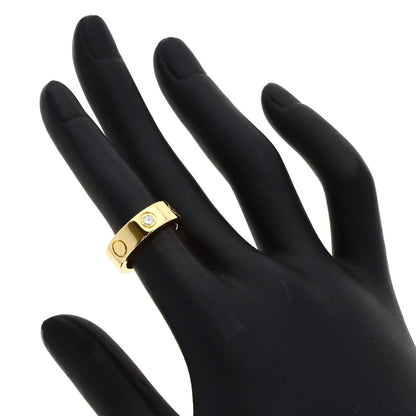 CARTIER love ring half Diamond #46 Ring K18 Yellow Gold Ladies [Used]