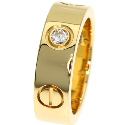 CARTIER love ring half Diamond #46 Ring K18 Yellow Gold Ladies [Used]