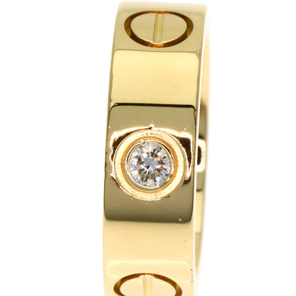 CARTIER love ring half Diamond #46 Ring K18 Yellow Gold Ladies [Used]