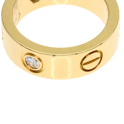 CARTIER love ring half Diamond #46 Ring K18 Yellow Gold Ladies [Used]